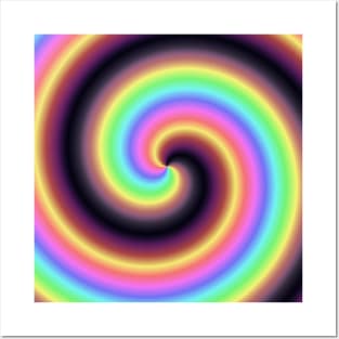 Spiraling Rainbow Posters and Art